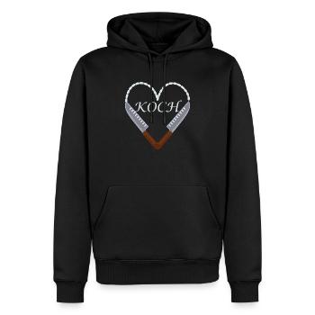 Koch - Männer Premium Bio Hoodie - Schwarz - Vorne - Nico (187cm)