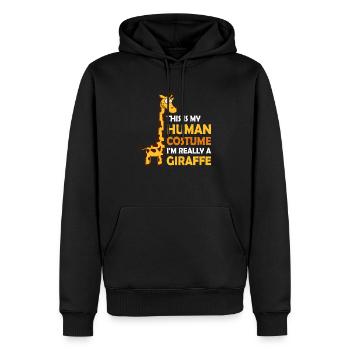 This Is My Human Costume Im Really A Giraffe Quote - Men’s Premium Organic Hoodie - black - Front - Nico (187cm)