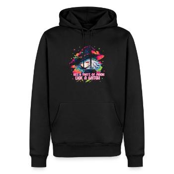 Style Halloween avec notre collection de sorcières animées - Sweat à capuche Premium bio Homme - noir - Devant - Nico (187cm)