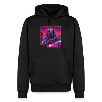Dark Waves - Männer Premium Bio Hoodie - Schwarz - Vorne - Nico (187cm)