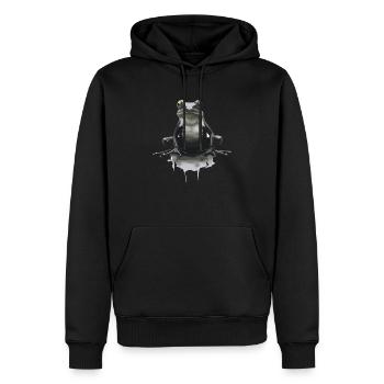 Stilisierter Frosch im Close-Up - Männer Premium Bio Hoodie - Schwarz - Vorne - Nico (187cm)