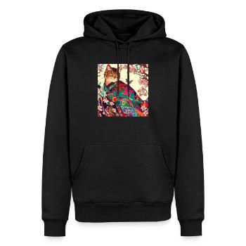 Katze Japanisch - Männer Premium Bio Hoodie - Schwarz - Vorne - Nico (187cm)