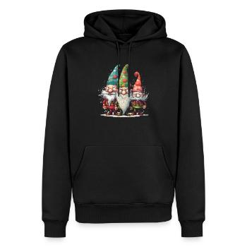 Drôles de Noël Gnomes & Gnomes - Sweat à capuche Premium bio Homme - noir - Devant - Nico (187cm)