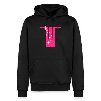 Buchstabe T Glitzer - Männer Premium Bio Hoodie - Schwarz - Vorne - Nico (187cm)