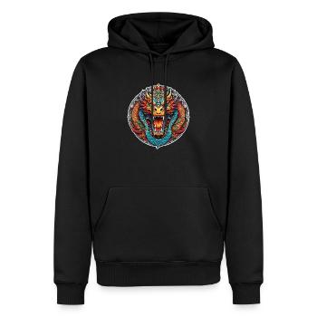 Asiatischer Drache - Japan - Chinesisch - Männer Premium Bio Hoodie - Schwarz - Vorne - Nico (187cm)