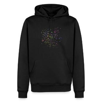 Feuerwerksspritzer farbig - Männer Premium Bio Hoodie - Schwarz - Vorne - Nico (187cm)