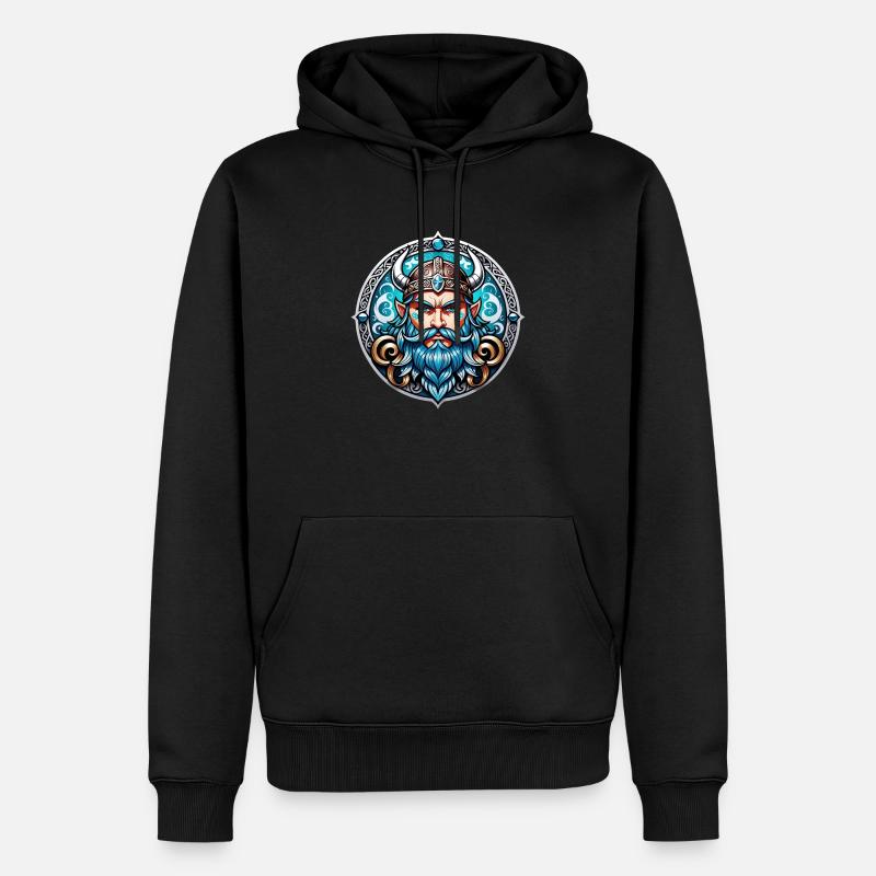 Wikinger Odin Thor Walhalla - Männer Premium Bio Hoodie - Schwarz