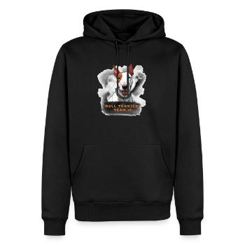 Bullterrier Team Nummer 1 Champion Sieger Anführer - Männer Premium Bio Hoodie - Schwarz - Vorne - Nico (187cm)