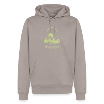 Partez à la conquête du labyrinthe inconnu du mont Everest - Sweat à capuche Premium bio Homme - taupe - Devant - Nico (187cm)