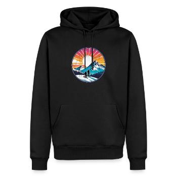 snowboard neige et ski - Sweat à capuche Premium bio Homme - noir - Devant - Nico (187cm)