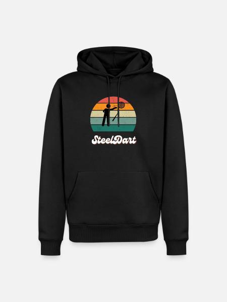 Retro SteelDart Werfer - Männer Premium Bio Hoodie - Schwarz