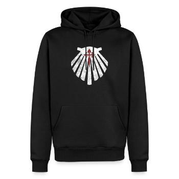 Santiago Scallop Shell - Men’s Premium Organic Hoodie - black - Front - Nico (187cm)