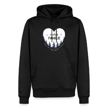 La famille la plus cool - Sweat à capuche Premium bio Homme - noir - Devant - Nico (187cm)