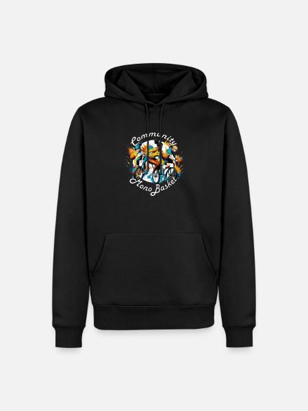 MonoBasket Filles VF - Sweat à capuche Premium bio Homme - noir