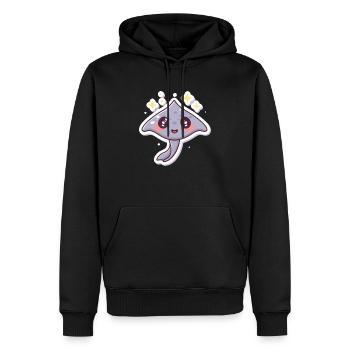 Amoureux des mantas - Sweat à capuche Premium bio Homme - noir - Devant - Nico (187cm)
