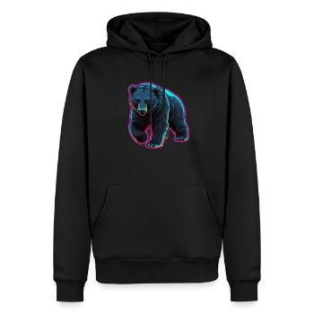 Cooler Eisbär - Männer Premium Bio Hoodie - Schwarz - Vorne - Nico (187cm)