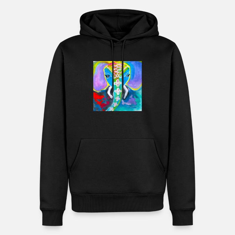 Éléphant - Sweat à capuche Premium bio Homme - noir