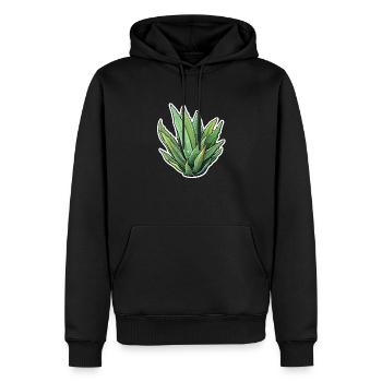 Aloe Vera - Männer Premium Bio Hoodie - Schwarz - Vorne - Nico (187cm)