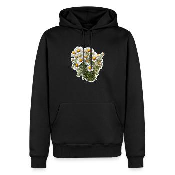 Kamillenbusch - Männer Premium Bio Hoodie - Schwarz - Vorne - Nico (187cm)