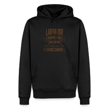 "Labrador Mein Kumpel T-Shirt" CC - Männer Premium Bio Hoodie - Schwarz - Vorne - Nico (187cm)