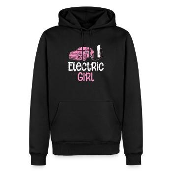 Conducteur de véhicule électrique Electric Girl - Sweat à capuche Premium bio Homme - noir - Devant - Nico (187cm)