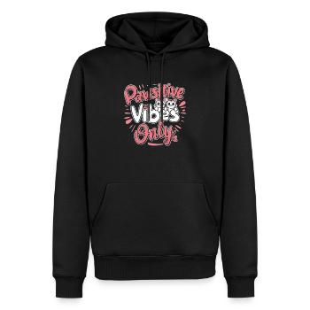 Pawsitive Vibes Only - Chat & Motivation - Men’s Premium Organic Hoodie - black - Front - Nico (187cm)