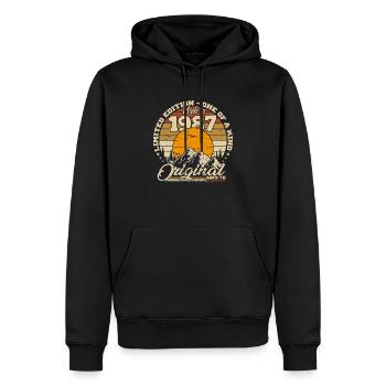 Made in 1987 Cadeau anniversaire 1987 Rétro 1987 - Sweat à capuche Premium bio Homme - noir - Devant - Nico (187cm)