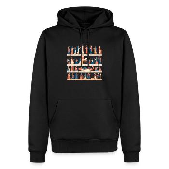 biblique 6 - Sweat à capuche Premium bio Homme - noir - Devant - Nico (187cm)