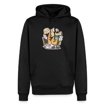back to school - retour à l'ecole - Sweat à capuche Premium bio Homme - noir - Devant - Nico (187cm)