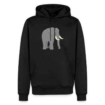 Éléphant d’afrique - Sweat à capuche Premium bio Homme - noir - Devant - Nico (187cm)