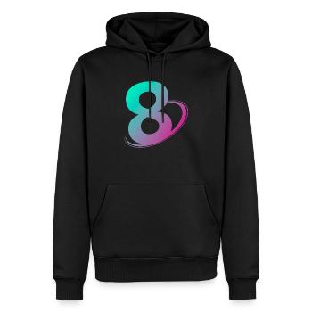 Nummer 8 mehrfarbig - Männer Premium Bio Hoodie - Schwarz - Vorne - Nico (187cm)
