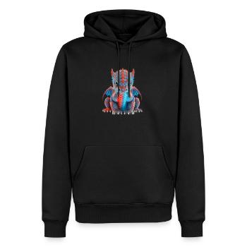 Bébé dragon - Sweat à capuche Premium bio Homme - noir - Devant - Nico (187cm)