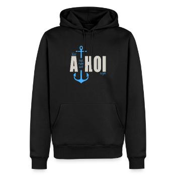 Wer a sagt - Männer Premium Bio Hoodie - Schwarz - Vorne - Nico (187cm)