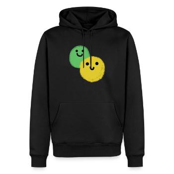 Deux boules - Sweat à capuche Premium bio Homme - noir - Devant - Nico (187cm)