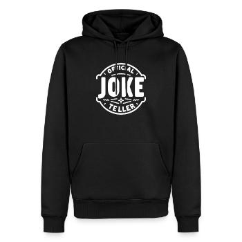 Offizieller Witzerzähler - Männer Premium Bio Hoodie - Schwarz - Vorne - Nico (187cm)