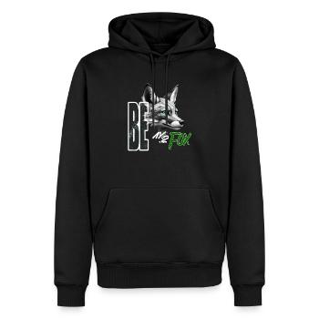 Sei Fuchs - Männer Premium Bio Hoodie - Schwarz - Vorne - Nico (187cm)