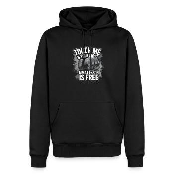 For real martial artists - Men’s Premium Organic Hoodie - black - Front - Nico (187cm)
