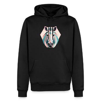 Geometric zebra Geschenk Geometrisch - Männer Premium Bio Hoodie - Schwarz - Vorne - Nico (187cm)