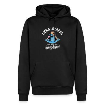 Funny Lickalotopus is My Spirit Animal Platypus - Sweat à capuche Premium bio Homme - noir - Devant - Nico (187cm)