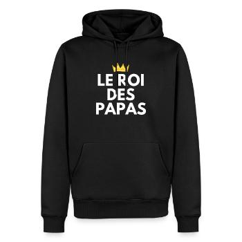 Der König der Väter - Papa Geschenkidee - Männer Premium Bio Hoodie - Schwarz - Vorne - Nico (187cm)