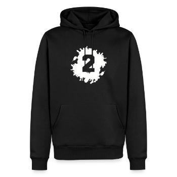 2 klecks - Männer Premium Bio Hoodie - Schwarz - Vorne - Nico (187cm)