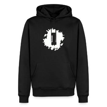 1 blob - Men’s Premium Organic Hoodie - black - Front - Nico (187cm)