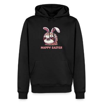 faultier sloth hase - Männer Premium Bio Hoodie - Schwarz - Vorne - Nico (187cm)