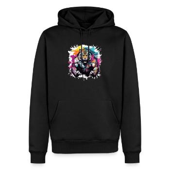 Muscles du tigre - Sweat à capuche Premium bio Homme - noir - Devant - Nico (187cm)