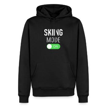 Mode ski activé - Ski - Ski - Itinéraire - Sweat à capuche Premium bio Homme - noir - Devant - Nico (187cm)
