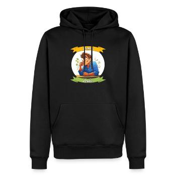 Dichter Denker - Männer Premium Bio Hoodie - Schwarz - Vorne - Nico (187cm)