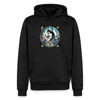 Husky Mom Vintage Style Dog Lover Design - Sweat à capuche Premium bio Homme - noir - Devant - Nico (187cm)