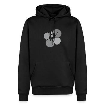 Mantra de puissance du yoga - Sweat à capuche Premium bio Homme - noir - Devant - Nico (187cm)