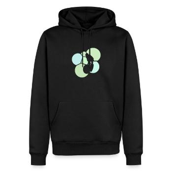 Dirt Downhill Downhiller MTB - Männer Premium Bio Hoodie - Schwarz - Vorne - Nico (187cm)