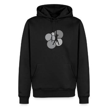 Interbase di battuta da baseball - Felpa con cappuccio ecologica premium da uomo - nero - Fronte - Nico (187cm)